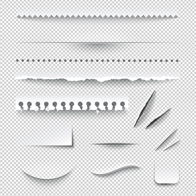 Vector gratuito conjunto de papel rasgado
