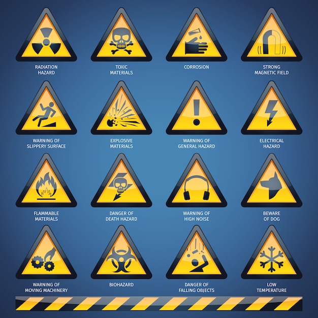 Vector gratuito conjunto de señales de peligro