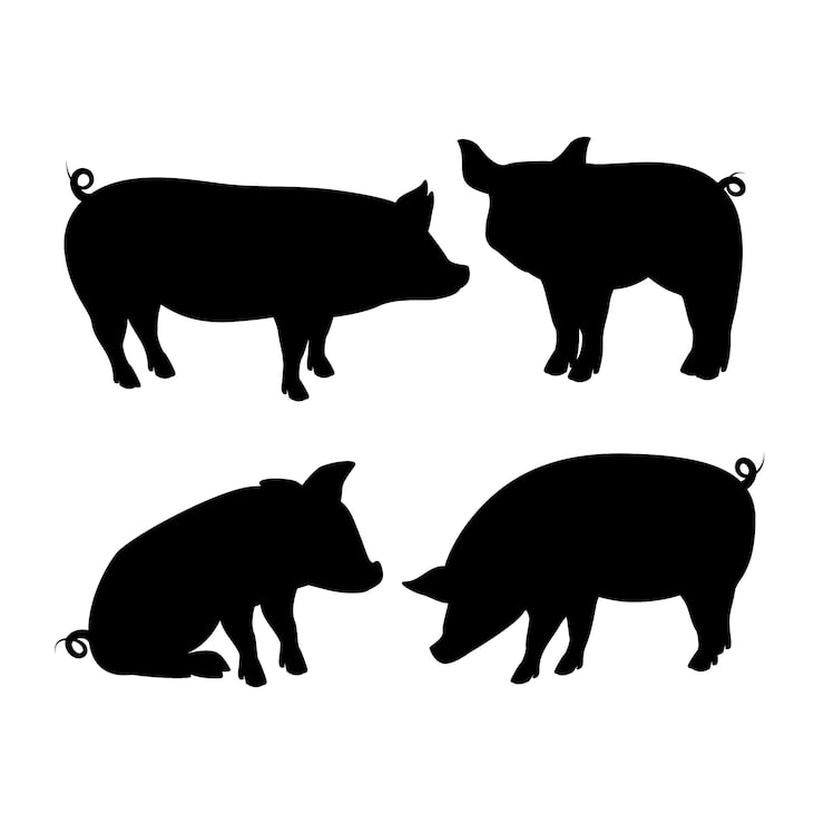Vector gratuito conjunto de siluetas de animales dibujados a mano