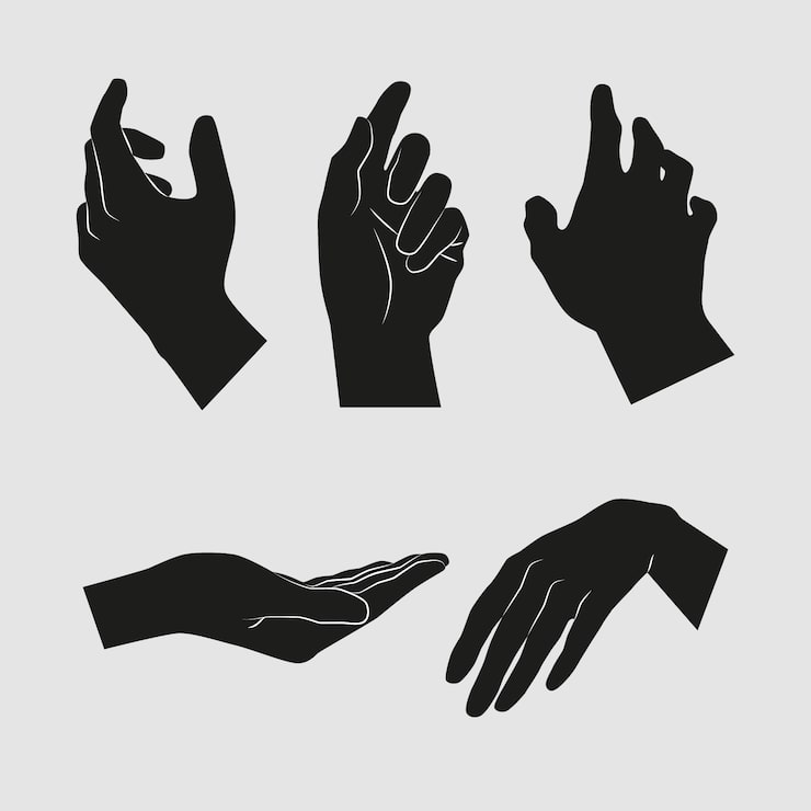 Vector gratuito conjunto de siluetas dibujadas a mano
