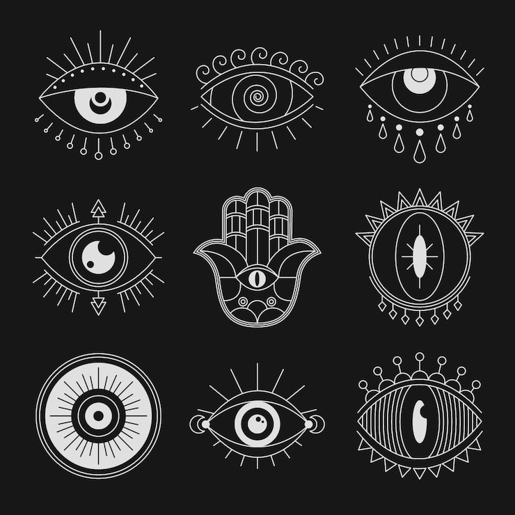 Vector gratuito conjunto de símbolo de mal de ojo