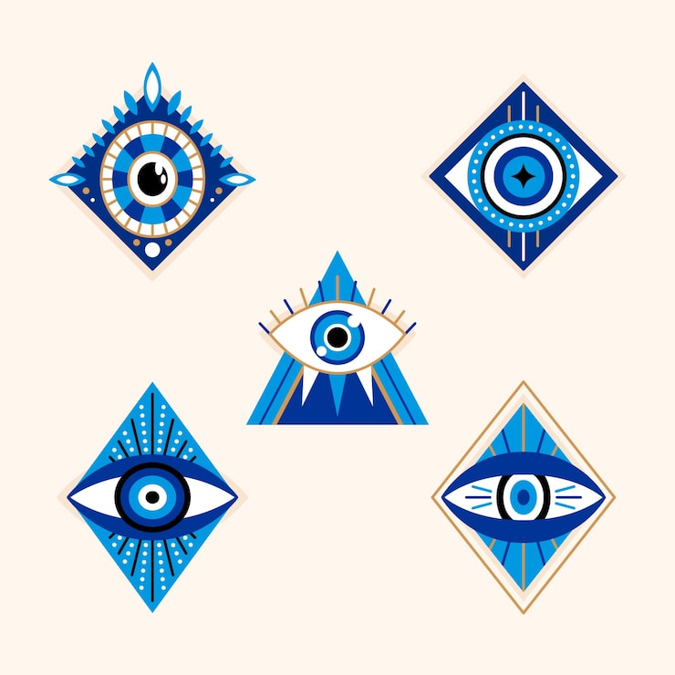 Vector gratuito conjunto de símbolo de mal de ojo