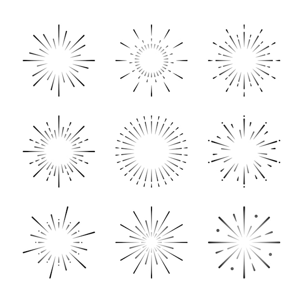 Vector gratuito conjunto de vectores de explosión de fuegos artificiales