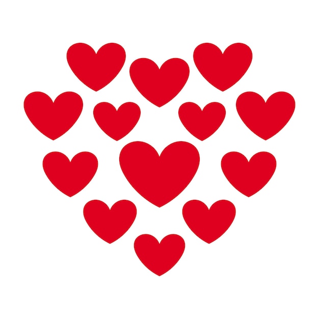 Vector gratuito un corazón hecho de corazones
