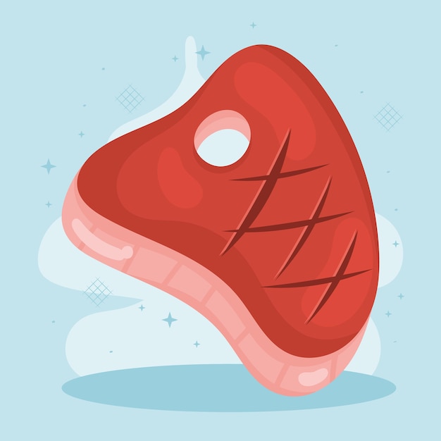 Vector gratuito corte de carne de ternera