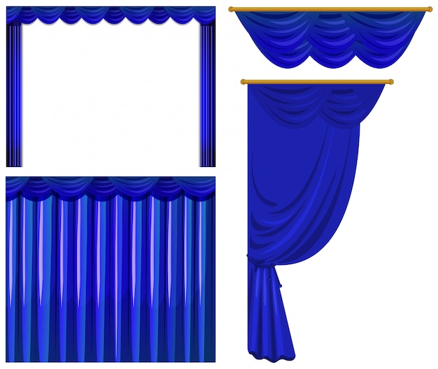 Vector gratuito cortinas azules aisladas
