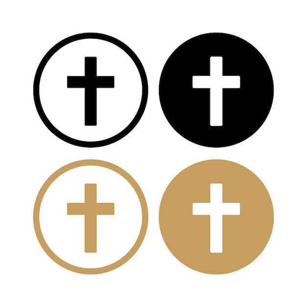 Vector gratuito cruces religiosas en círculos