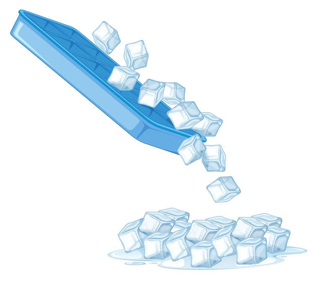 Vector gratuito cubo de hielo sobre fondo blanco