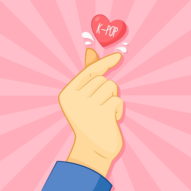 Vector gratuito dedo corazón dibujado a mano