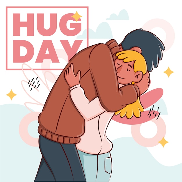 Vector gratuito dibujado a mano ilustración del día del abrazo