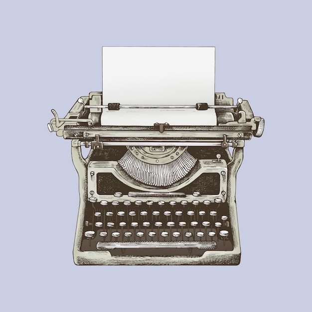 Vector gratuito dibujo de máquina de escribir mecánica vintage