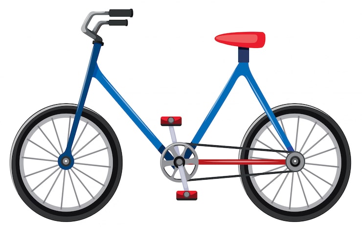 Vector gratuito dibujos animados de bicicleta aislado