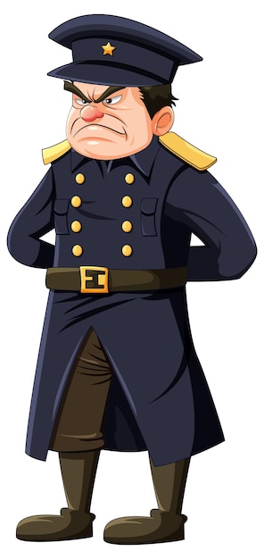 Vector gratuito dibujos animados de oficial del ejército gruñón