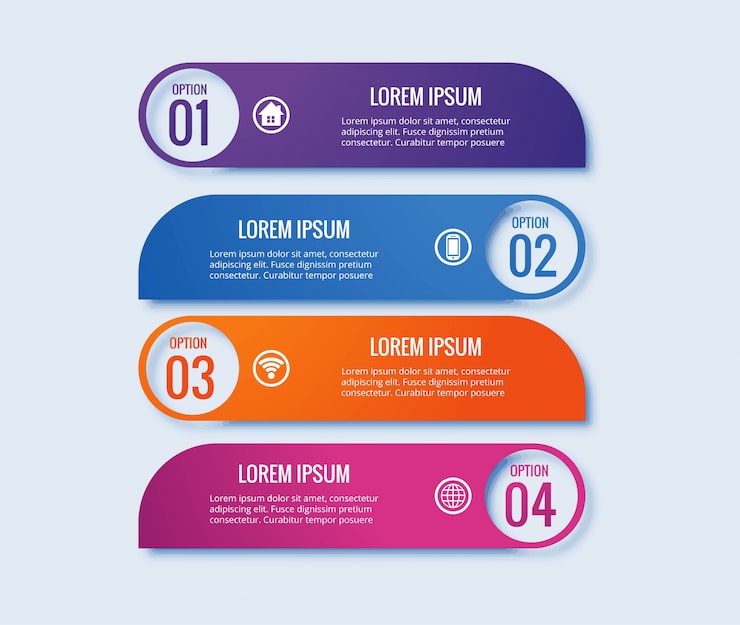 Vector gratuito diseño de banner creativo de concepto de pasos de infografía
