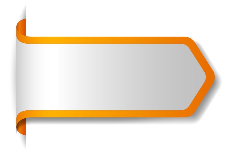 Vector gratuito diseño de banner naranja sobre fondo blanco.