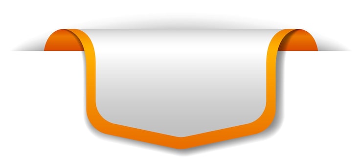 Vector gratuito diseño de banner naranja sobre fondo blanco.