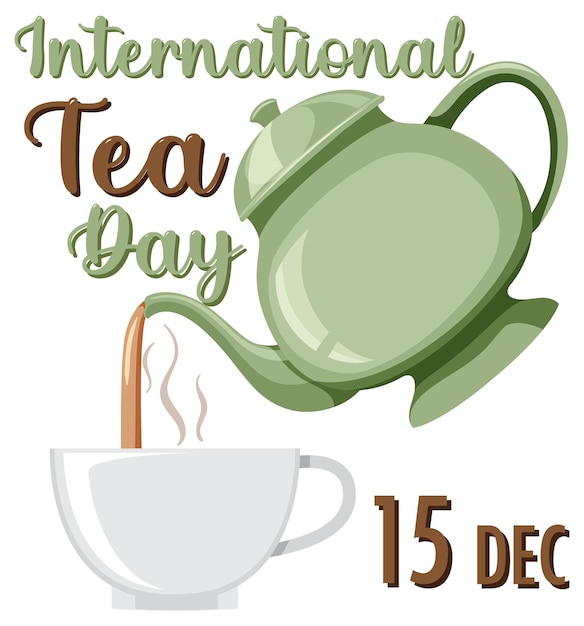 Vector gratuito diseño de banner de texto del día internacional del té