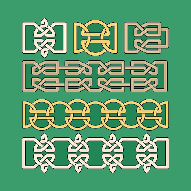 Vector gratuito diseño de bordes celtas dibujados a mano