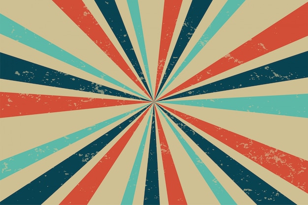 Vector gratuito diseño clásico de rayos de sol con zoom retro