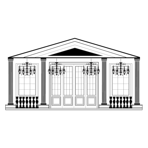 Vector gratuito diseño de edificio retro