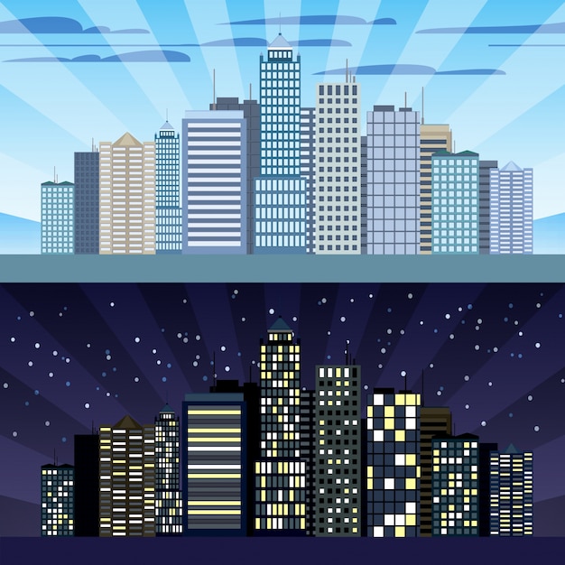 Vector gratuito diseño de edificios de ciudad