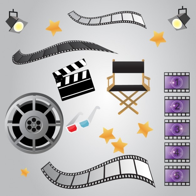 Vector gratuito diseño de elementos de cine