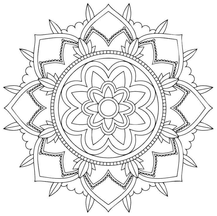 Vector gratuito diseño de patrón de mandala en fondo blanco