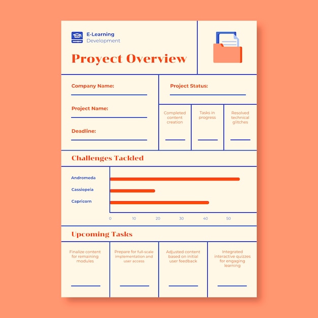 Vector gratuito diseño de la plantilla del informe de progreso