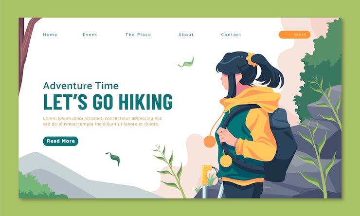 Vector gratuito diseño de plantillas para senderismo