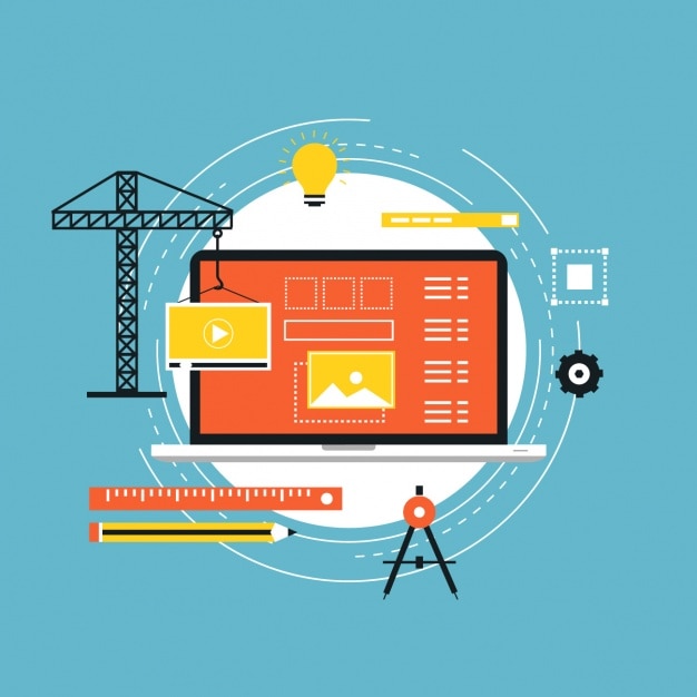 Vector gratuito diseño de web en construcción