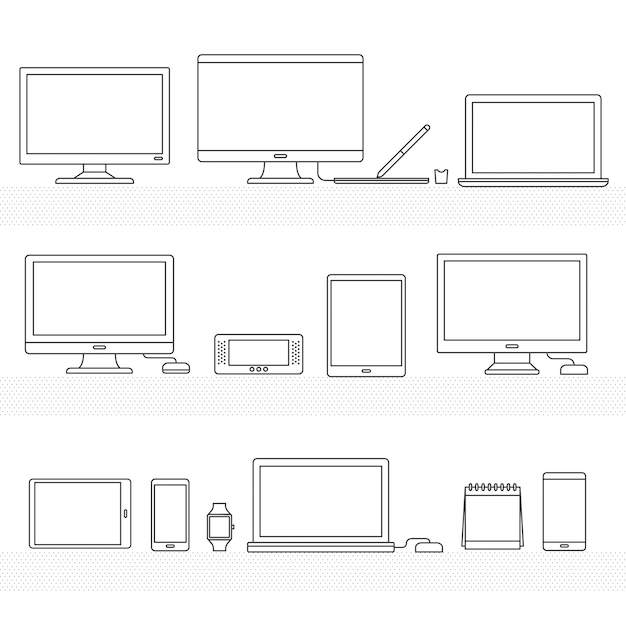 Vector gratuito dispositivos tecnológicos