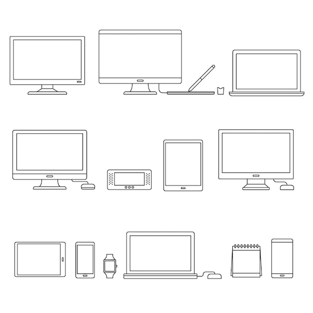 Vector gratuito dispositivos tecnológicos