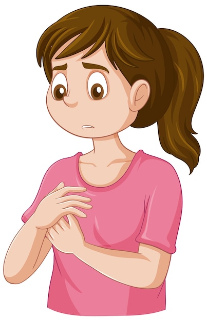 Vector gratuito dolor de mama adolescente durante la pubertad