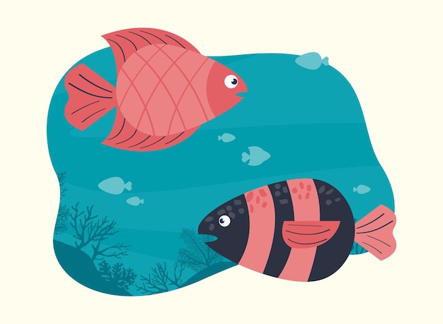 Vector gratuito dos peces nadando