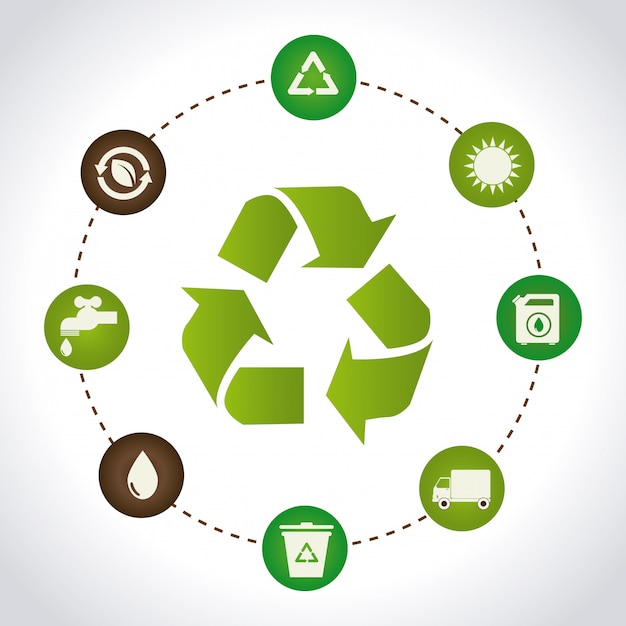 Vector gratuito ecología sobre blanco