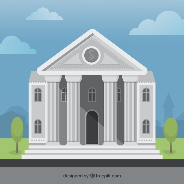 Vector gratuito edificio del banco