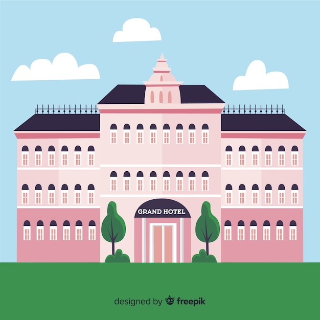 Vector gratuito edificio de hotel flat