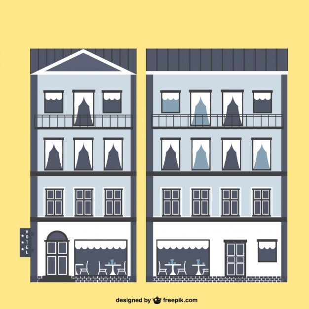 Vector gratuito edificio del hotel