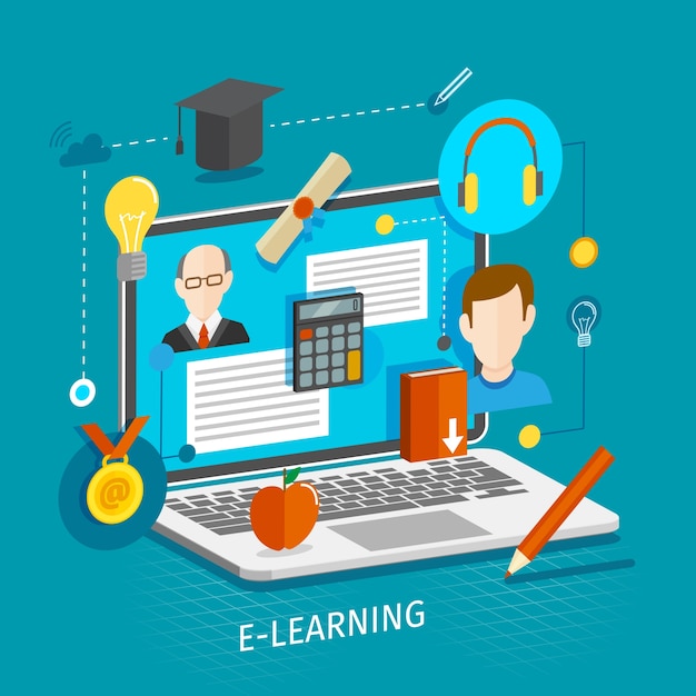 Vector gratuito educación electrónica