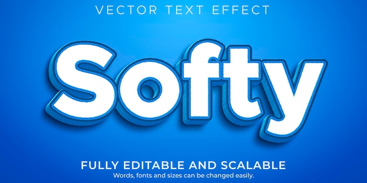 Vector gratuito efecto de texto editable, estilo de texto azul de dibujos animados