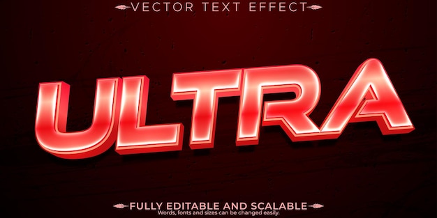 Vector gratuito efecto de texto ultra editable estilo de fuente extremo y final personalizable.