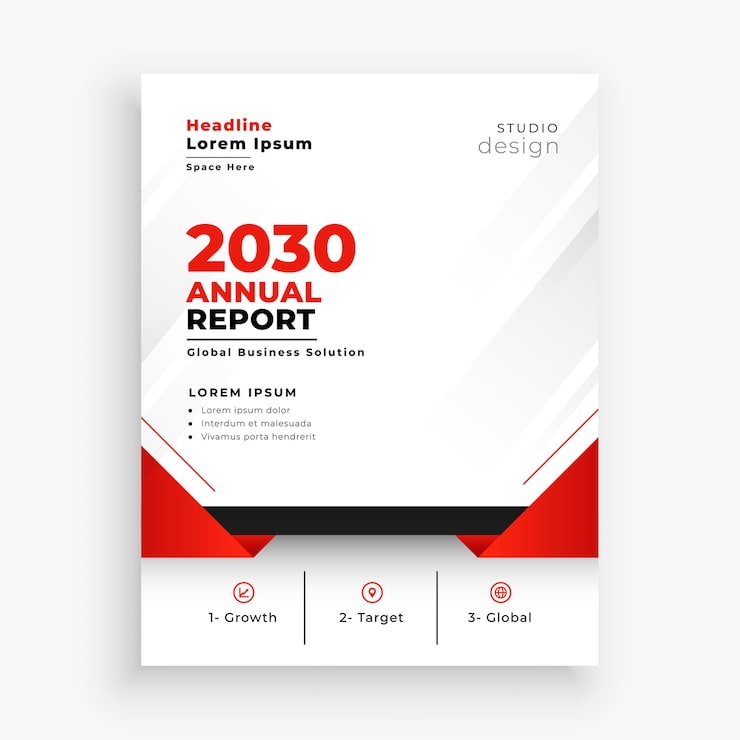 Vector gratuito elegante diseño de volante de folleto comercial de informe anual.