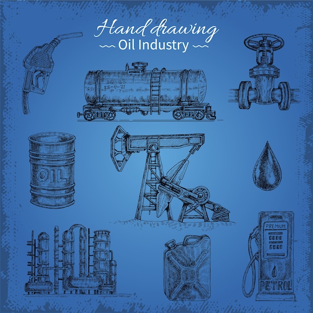 Vector gratuito elementos de aceite de dibujo a mano
