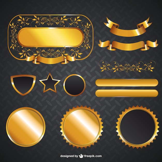 Vector gratuito elementos gráficos de oro