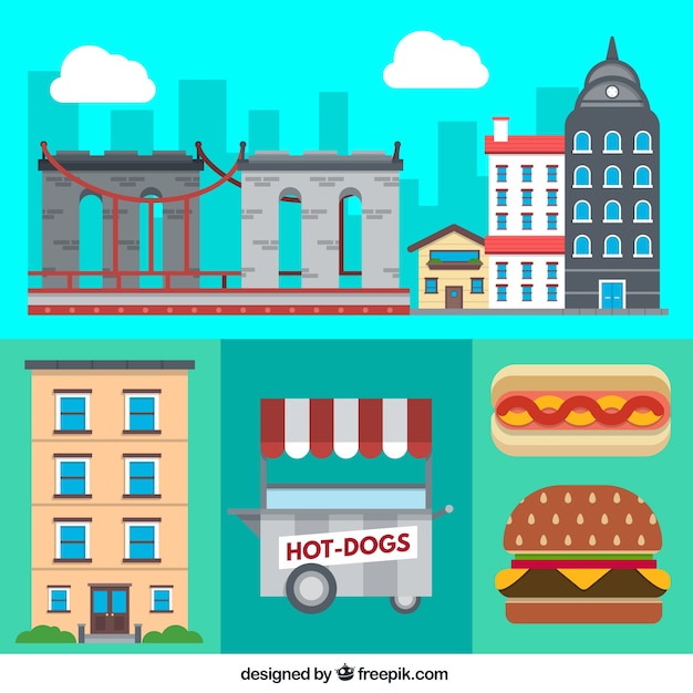 Vector gratuito elementos de nueva york