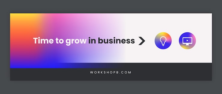 Vector gratuito encabezado de twitter del taller de negocios degradado