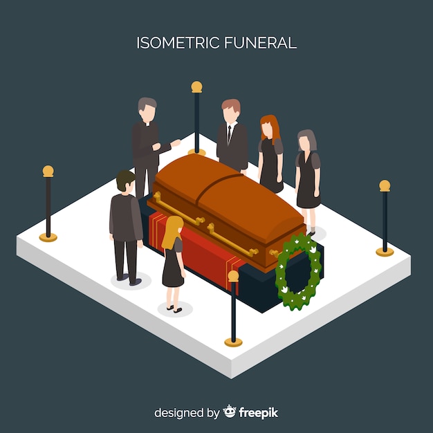 Vector gratuito entierro isométrico