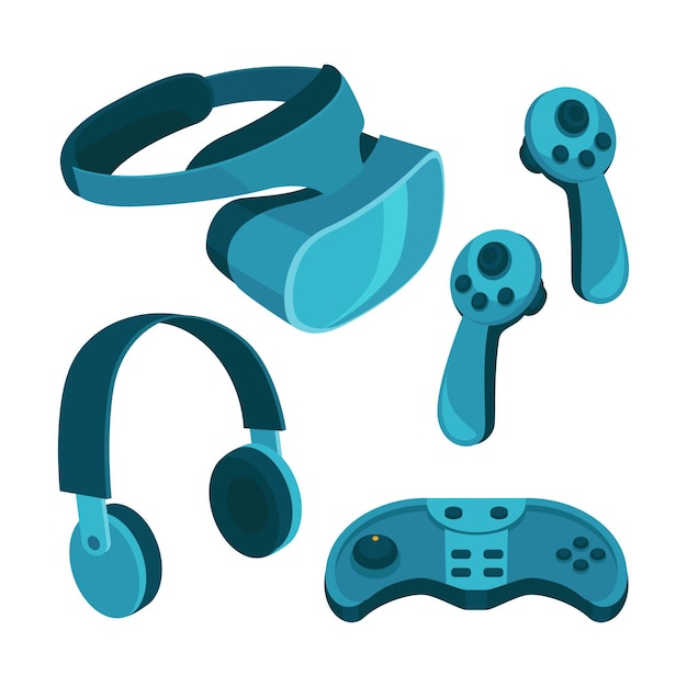 Vector gratuito equipo de realidad virtual