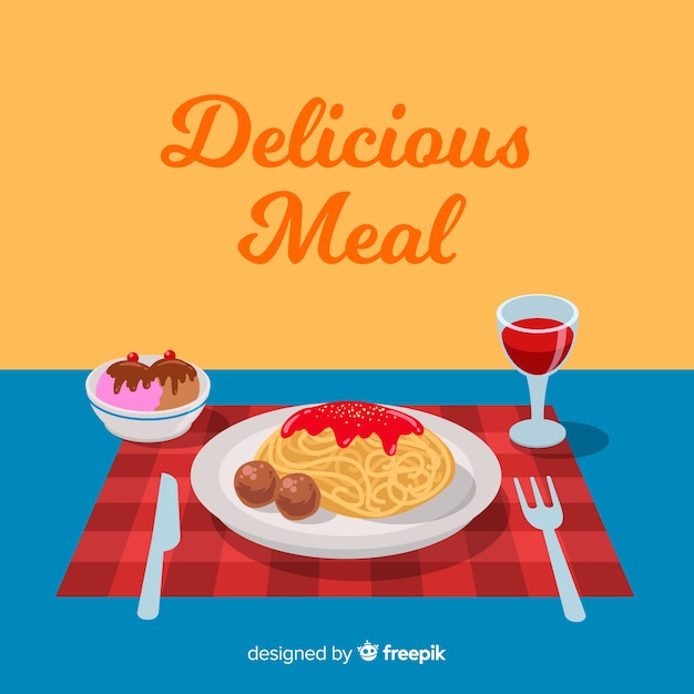 Vector gratuito es una comida deliciosa.