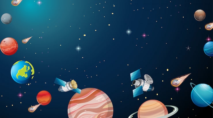 Vector gratuito escena del universo del sistema solar